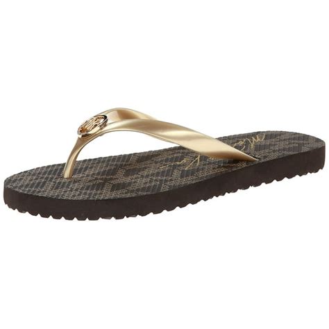 michael kors shoes flip flops gold|michael kors platform flip flops.